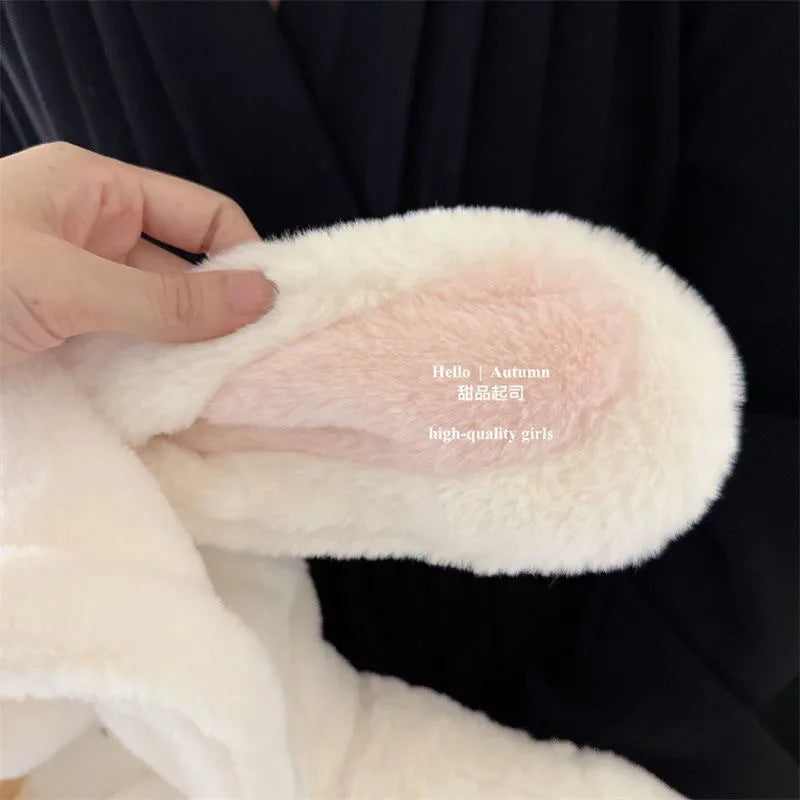 80-130Cm Girl Baby Winter Clothing Set Children'S Cute Plush Thick Hooded Coat+Shorts Warm 2-Piece Set