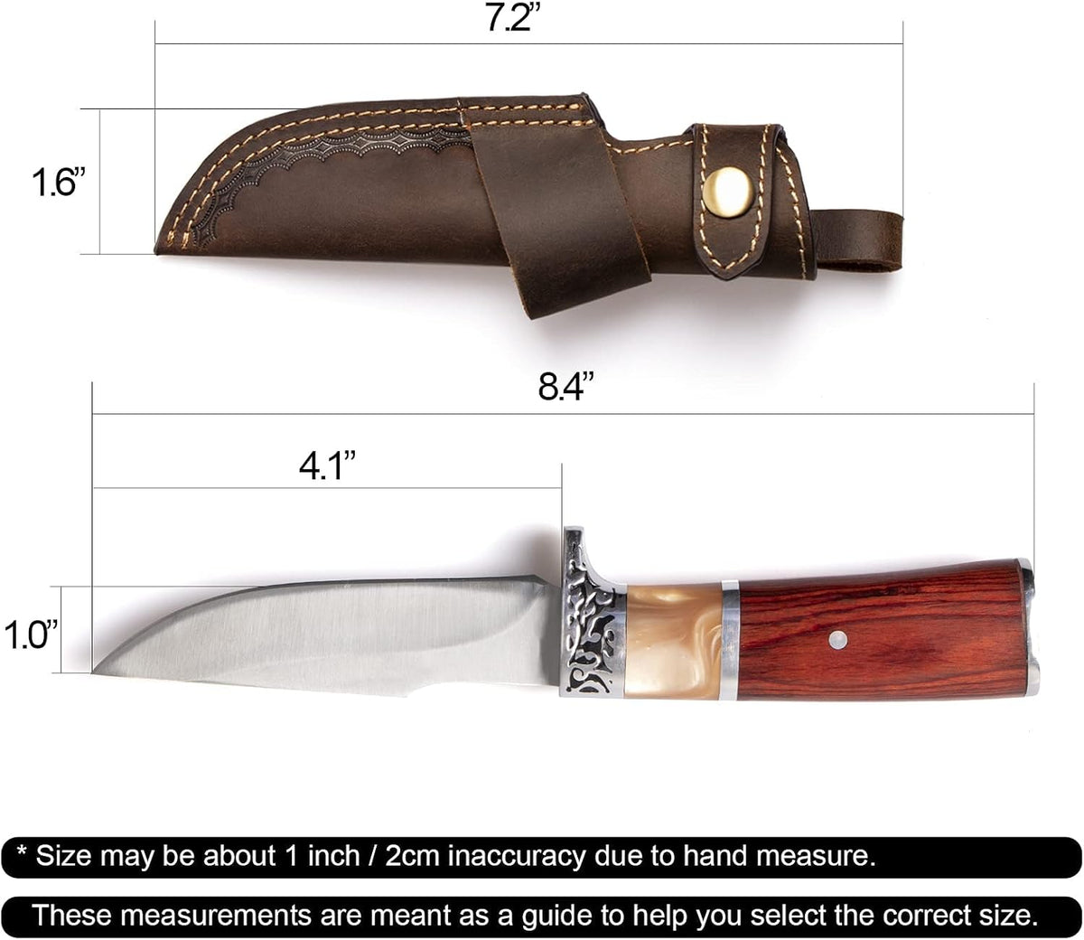 Horizontal Knife Sheath for Belt EDC Compact Draw Knife Holster Dark Brown
