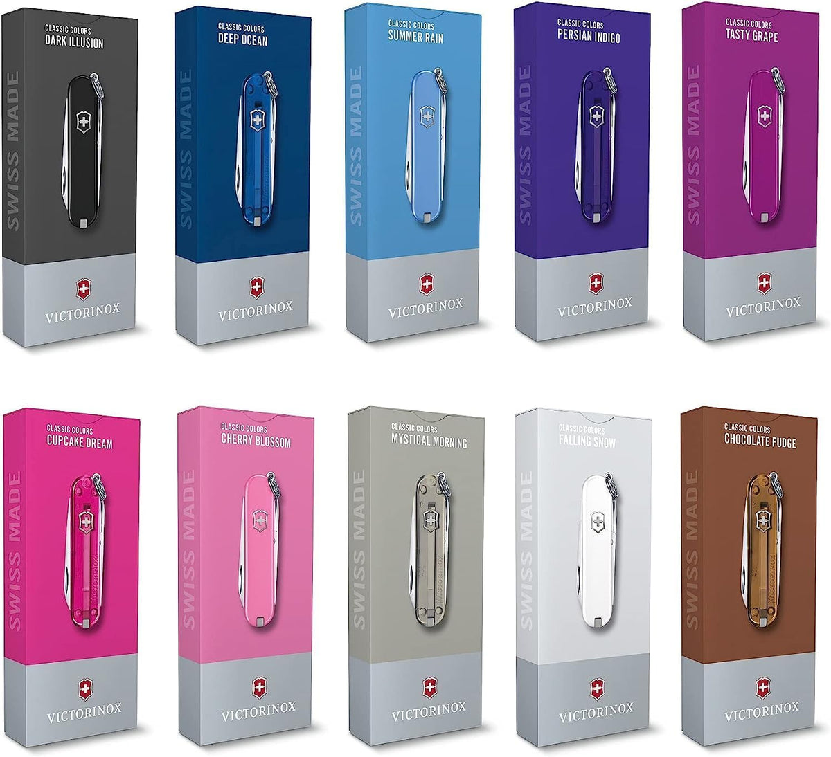 Victorinox Classic SD Swiss Army Knife, Compact, 7 Functions, Swiss Made Pocket Knife with Small Blade, Screwdriver and Key Ring - Persian Indigo (Purple Translucent)