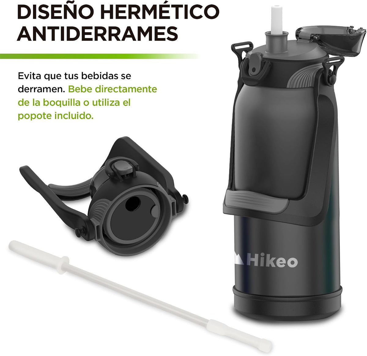 2 Litre Stainless Steel Water Flask Ultra Resistant with Handle, Straw and Adjustable Strap, Airtight with Lock Insurance, Cold up to 24 Hours and Hot up to 20 Hours