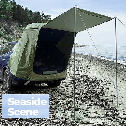 Outdoor Car Rear Tent Camping Picnic Car Rear Tent with Canopy Car Rear Extension Tent Sunshine-Proof Rain-Proof Car Rear Tent