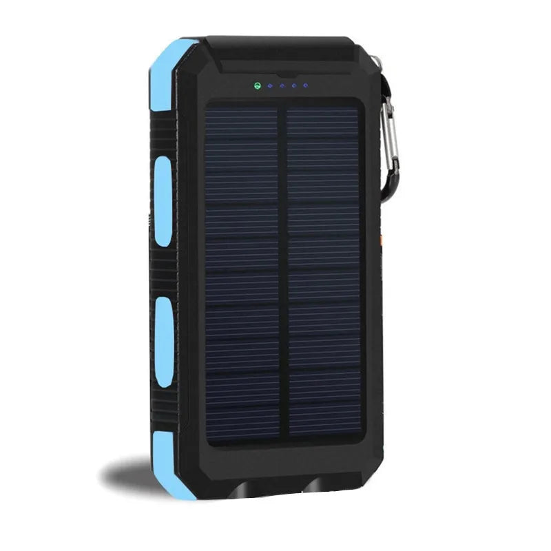 2000000Mah Solar Power Bank Waterproof Portable Solar Panel Powerbank External Battery Charger Powerbank with LED Camping Light