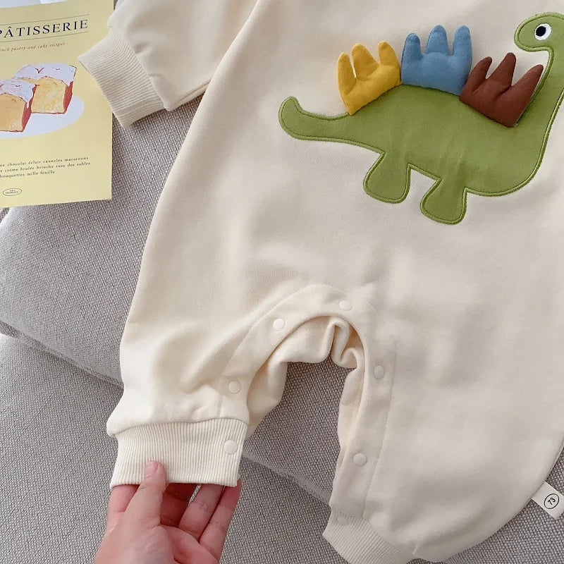 Cute Newborn Baby Dinosaur Romper 0-2Years Infant Boy Girl Long Sleeve O-Neck Cartoon Jumpsuit Playsuit Outwear Autumn Clothes