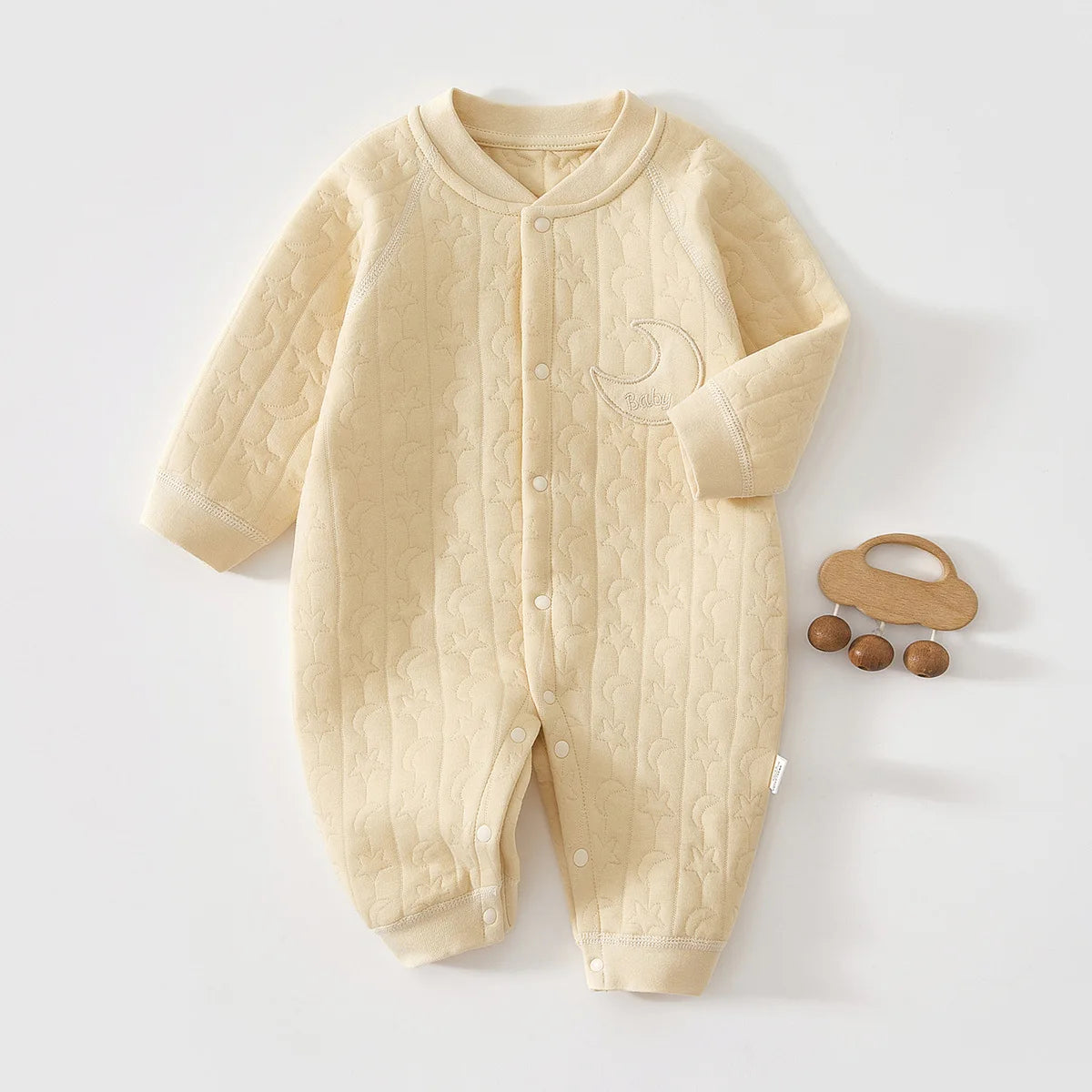 Baby Jumpsuit Autumn and Winter Pure Cotton Warm Newborn Inner Clothes for Boys and Girls Baby Pajamas 0-18 Moths