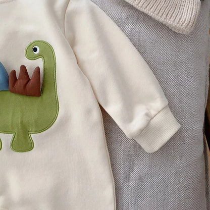 Cute Newborn Baby Dinosaur Romper 0-2Years Infant Boy Girl Long Sleeve O-Neck Cartoon Jumpsuit Playsuit Outwear Autumn Clothes