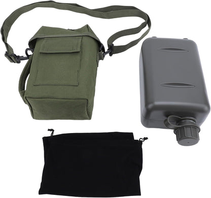 2L Tactical Water Bottle - Insulated Water Bottle, Military Water Bottle with Rugged, Removable Sleeve Tactical Carrier Bag Leak Proof PVC for Outdoor Sport (OD Green)