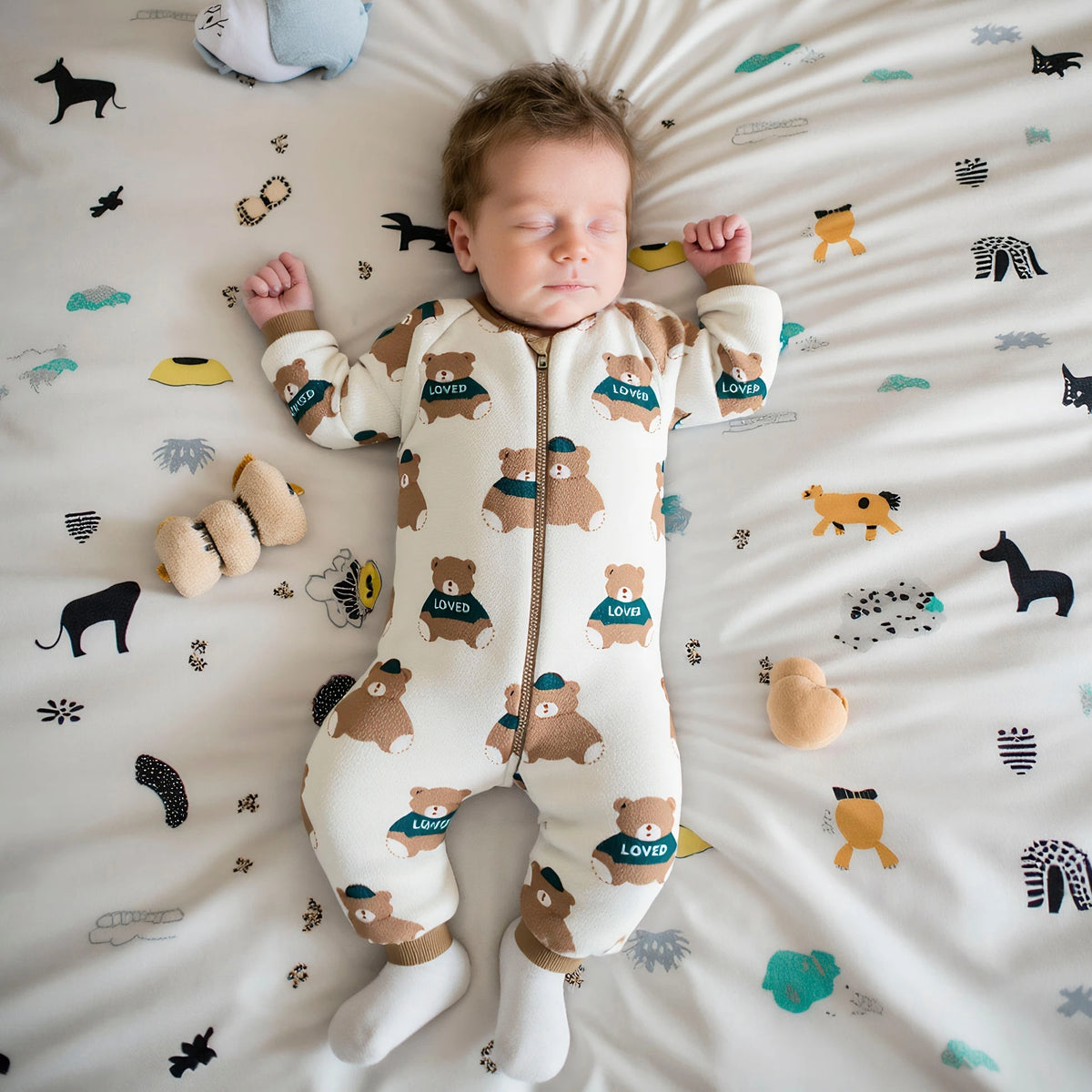 Fleece Infants Thickened Long Sleeve Jumpsuits Warm Zipper Winter Baby Rompers Clothing Cute Bear