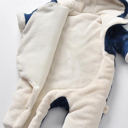 Cozy and Adorable Newborn Baby Bear Snowsuit - Winter Warm Fleece Romper for Infants 0-18M