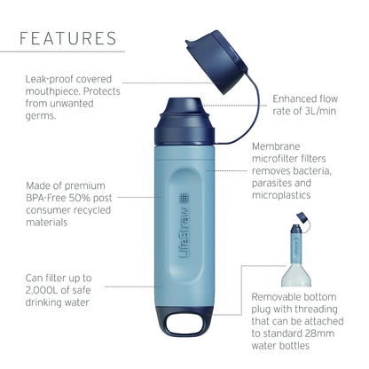 Lifestraw Peak Solo Personal Water Filter, Limeade, 1PK