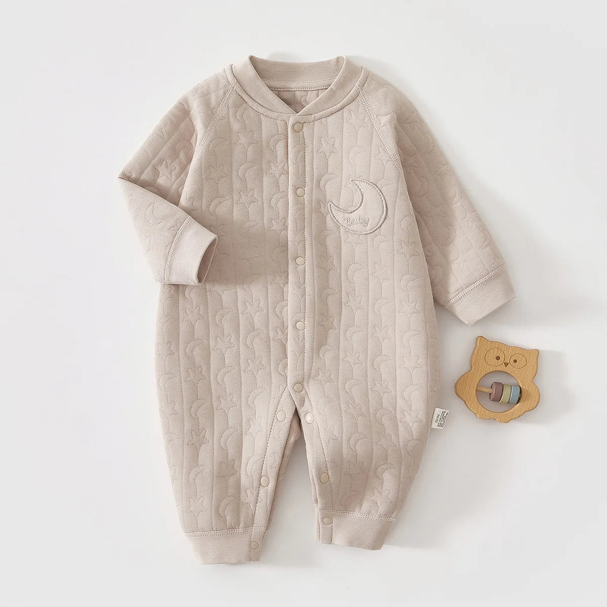 Baby Jumpsuit Autumn and Winter Pure Cotton Warm Newborn Inner Clothes for Boys and Girls Baby Pajamas 0-18 Moths