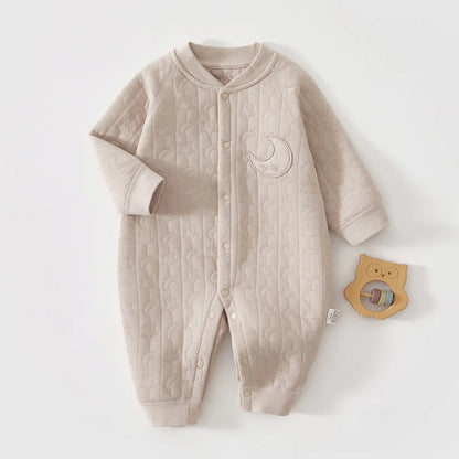 Baby Jumpsuit Autumn and Winter Pure Cotton Warm Newborn Inner Clothes for Boys and Girls Baby Pajamas 0-18 Moths