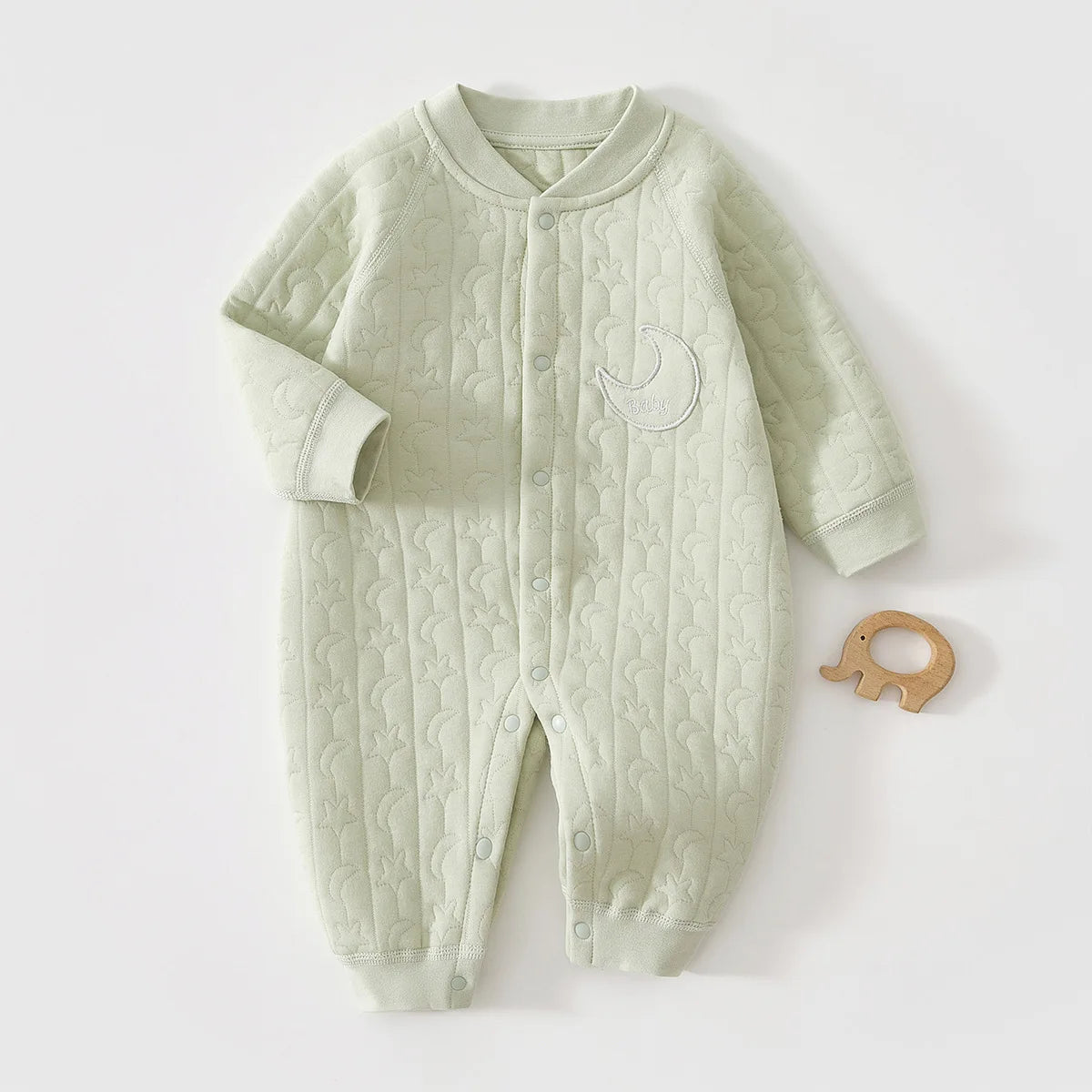Baby Jumpsuit Autumn and Winter Pure Cotton Warm Newborn Inner Clothes for Boys and Girls Baby Pajamas 0-18 Moths