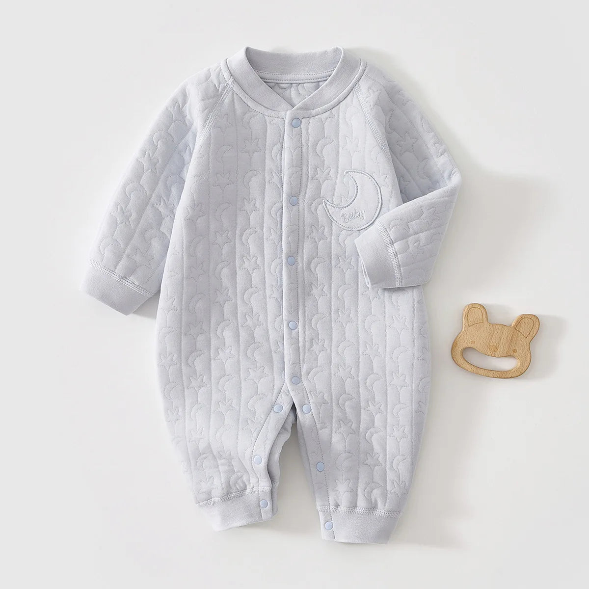 Baby Jumpsuit Autumn and Winter Pure Cotton Warm Newborn Inner Clothes for Boys and Girls Baby Pajamas 0-18 Moths