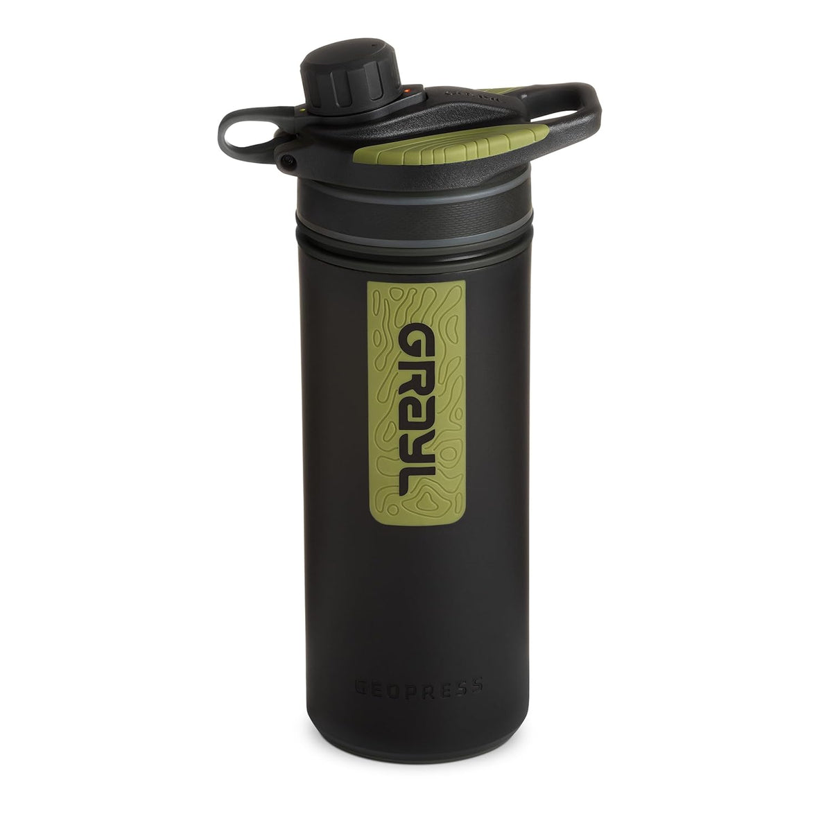 Geopress 24 Oz Water Purifier & Water Filter Bottle, Black Camo