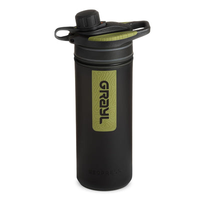 Geopress 24 Oz Water Purifier & Water Filter Bottle, Black Camo