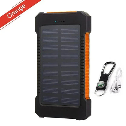 2000000Mah Solar Power Bank Waterproof Portable Solar Panel Powerbank External Battery Charger Powerbank with LED Camping Light