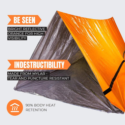 Emergency Shelter Survival Tent, Waterproof Camping Kit - 2 Person