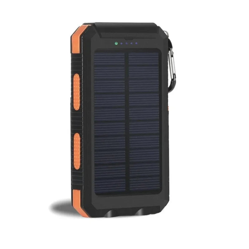 2000000Mah Solar Power Bank Waterproof Portable Solar Panel Powerbank External Battery Charger Powerbank with LED Camping Light