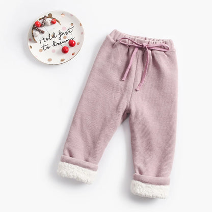 Winter Thickened Infants Long Pants Fashion Kids Pants Solid Warm Children Clothes