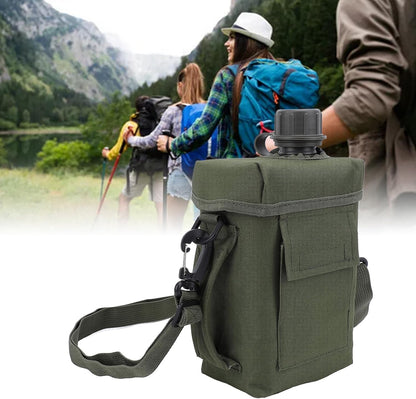 2L Tactical Water Bottle - Insulated Water Bottle, Military Water Bottle with Rugged, Removable Sleeve Tactical Carrier Bag Leak Proof PVC for Outdoor Sport (OD Green)