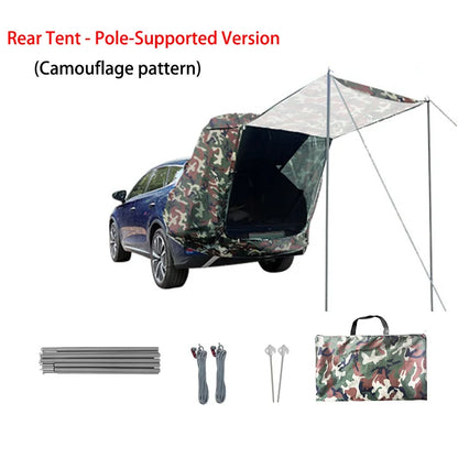 Outdoor Car Rear Tent Camping Picnic Car Rear Tent with Canopy Car Rear Extension Tent Sunshine-Proof Rain-Proof Car Rear Tent