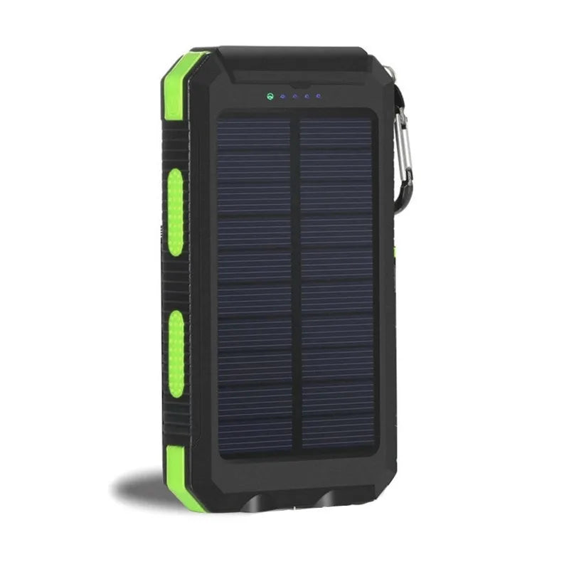 2000000Mah Solar Power Bank Waterproof Portable Solar Panel Powerbank External Battery Charger Powerbank with LED Camping Light