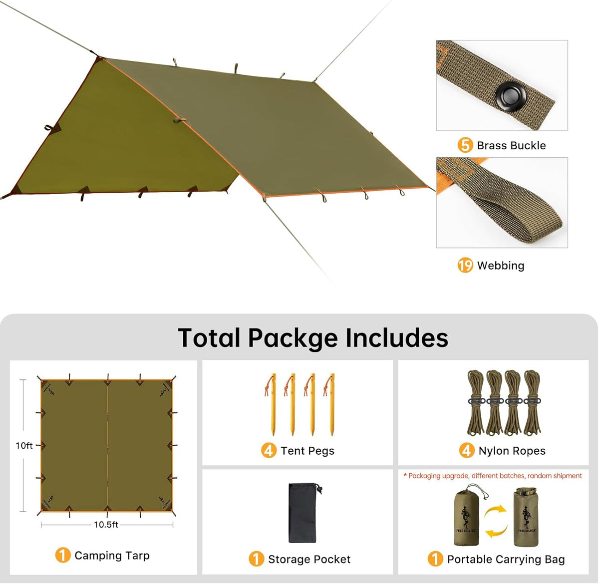 Waterproof Camping Tarp Shelter Awning