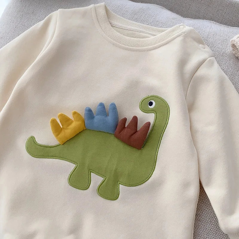 Cute Newborn Baby Dinosaur Romper 0-2Years Infant Boy Girl Long Sleeve O-Neck Cartoon Jumpsuit Playsuit Outwear Autumn Clothes