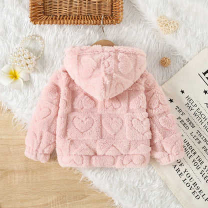 (6 Months -3 Years Old) New Pink Hooded Baby Girl Long Sleeved Coat, Windproof and Warm Children'S Clothing for Spring and Autum