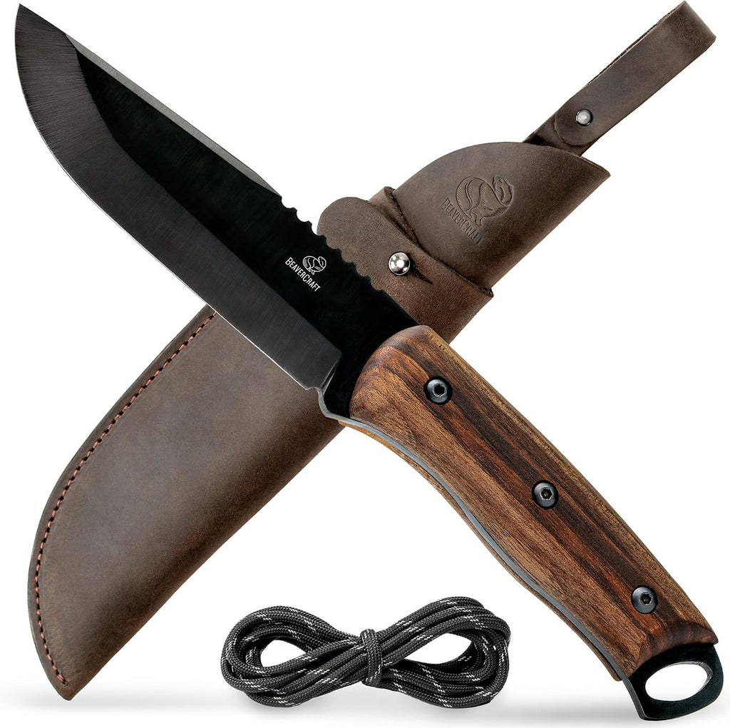 Bushcraft Knife Full Tang Carbon Steel BSH4 Dusk - Bush Fixed Blade Camping Knife with Sheath for Belt – Hiking, Survival Knives Tools Bushcraft Gear