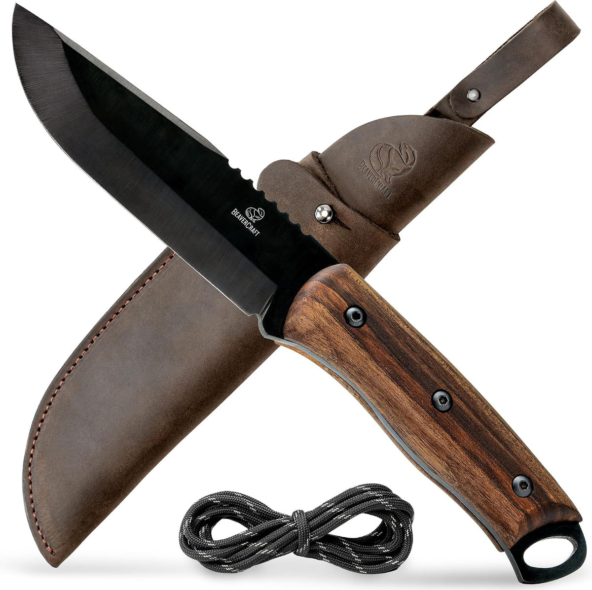 Bushcraft Knife Full Tang Carbon Steel BSH4 Dusk - Bush Fixed Blade Camping Knife with Sheath for Belt – Hiking, Survival Knives Tools Bushcraft Gear