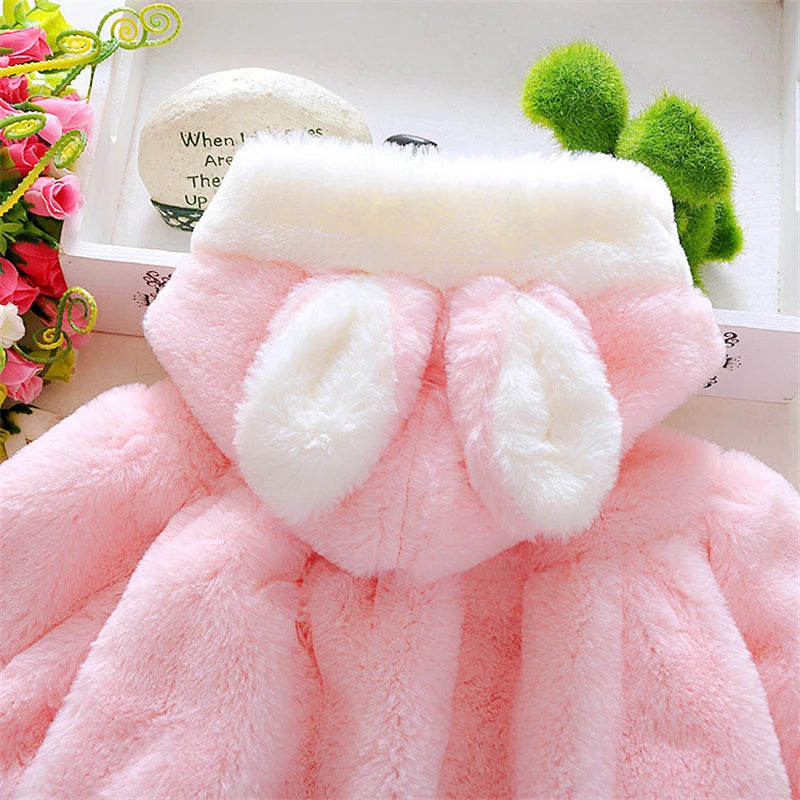 Baby Girls Clothing New Cape Autumn/Winter Wool Sweater Shawl Baby Rabbit Ears Fleece Jacket Cape for Newborn